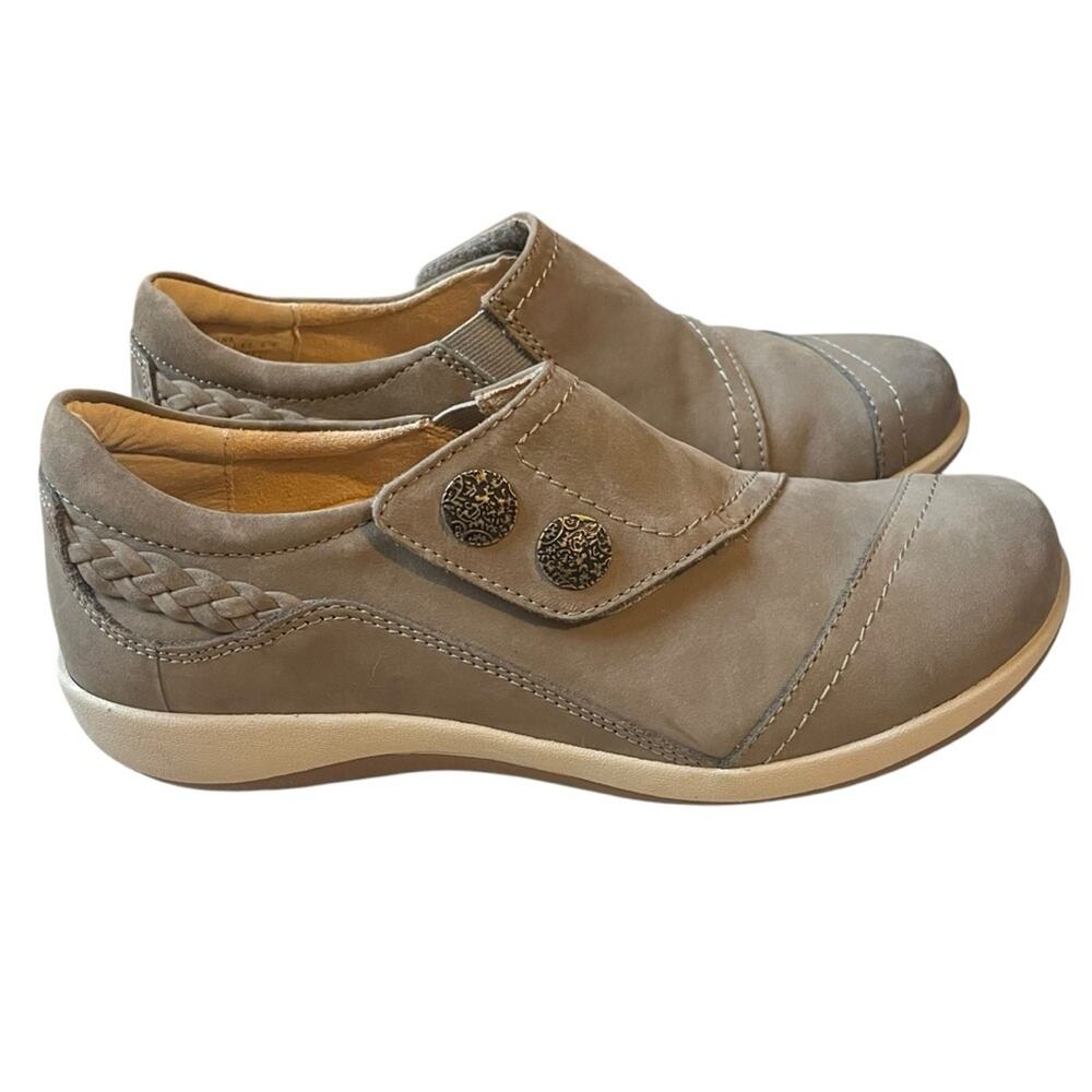Aetrex Karina Monk Strap Taupe Suede‎ Loafers Size 7.5-8